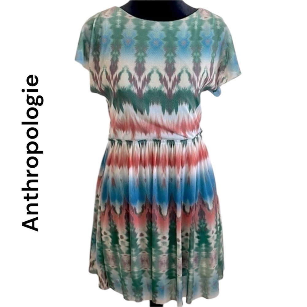 Anthropologie Brand Weston Wear Tie Dye Colorful Western Dress 0038